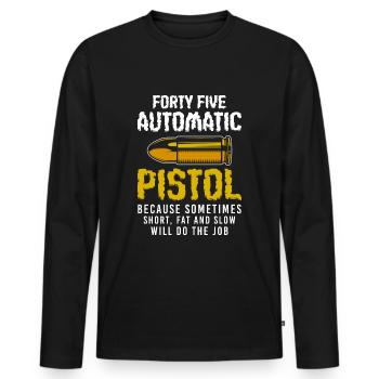 Pistole Gewehr Jagd Sportschießen - Männer Premium Bio Langarmshirt - Schwarz - Vorne - Nico (187cm)