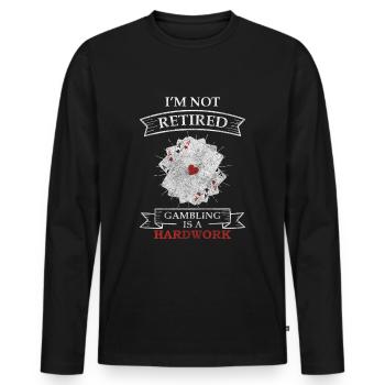 Karten Karte Blackjack Spiel - Männer Premium Bio Langarmshirt - Schwarz - Vorne - Nico (187cm)