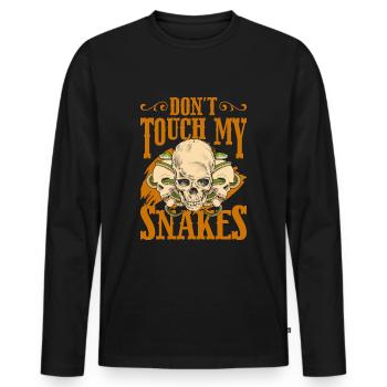 Nicht Anfassen Einzelkind - Männer Premium Bio Langarmshirt - Schwarz - Vorne - Nico (187cm)