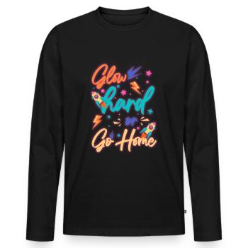 Neon Vintage Cassette Neon Enseignes au néon - T-shirt manches longues Premium bio Homme - noir - Devant - Nico (187cm)