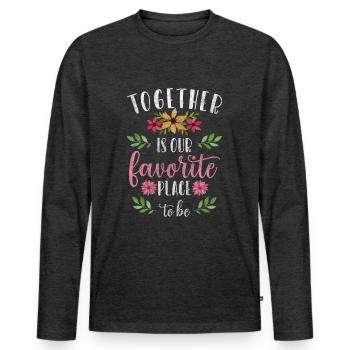 Relationship Romance Kiss Partner - Men's Premium Organic Long Sleeve Shirt - heather anthracite - Front - Nico (187cm)