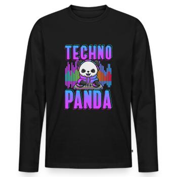 Rave Rave Musik Electro Abfeiern - Männer Premium Bio Langarmshirt - Schwarz - Vorne - Nico (187cm)