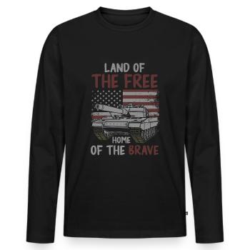 Military Veteran Weapon Dog Tag - Men's Premium Organic Long Sleeve Shirt - black - Front - Nico (187cm)