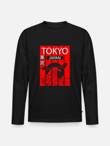 Tokyo Manga City Art - Men's Premium Organic Long Sleeve Shirt - black