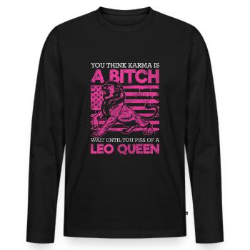 Leo Superstition Constellation - Men's Premium Organic Long Sleeve Shirt - black - Front - Nico (187cm)
