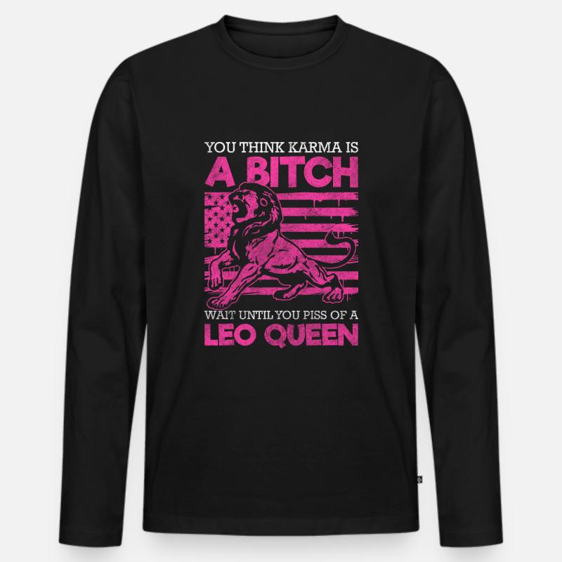 Löwe Aberglaube Konstellation - Männer Premium Bio Langarmshirt - Schwarz