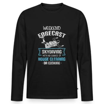 Fallschirm Extremsport Fliegen - Männer Premium Bio Langarmshirt - Schwarz - Vorne - Nico (187cm)