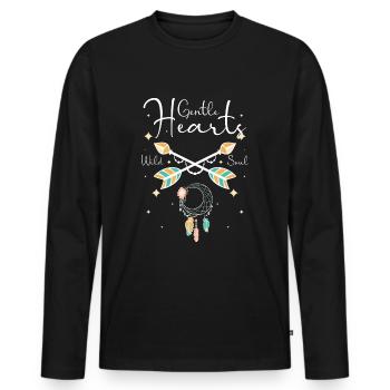 Rêver Rêveur Tatouage Rêver - T-shirt manches longues Premium bio Homme - noir - Devant - Nico (187cm)