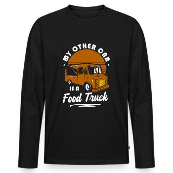 Food Truck Festival Food - Men's Premium Organic Long Sleeve Shirt - black - Front - Nico (187cm)