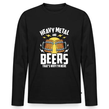 Groupe de heavy metal metal rock and roll - T-shirt manches longues Premium bio Homme - noir - Devant - Nico (187cm)