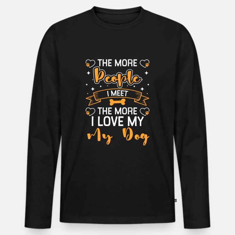 Hund Tierliebe Haustier - Männer Premium Bio Langarmshirt - Schwarz