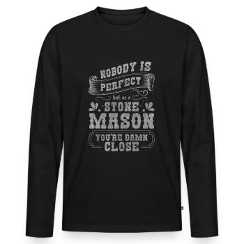 Sculptor Art Apprentice - Men's Premium Organic Long Sleeve Shirt - black - Front - Nico (187cm)