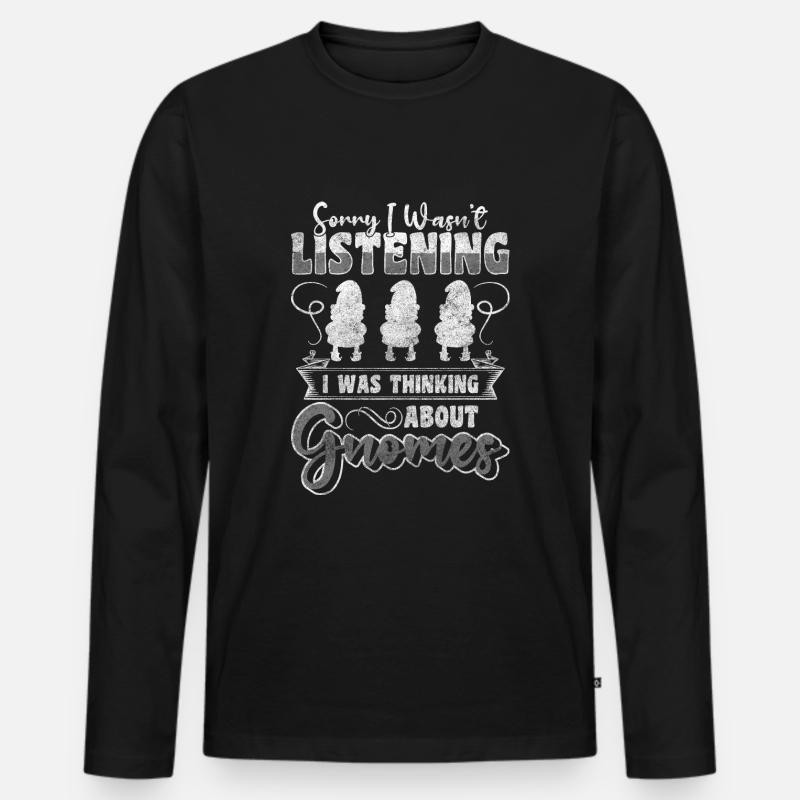Gnom Gartenzwerg Garten Winzig - Männer Premium Bio Langarmshirt - Schwarz