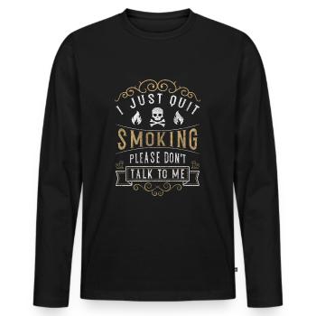 Non-Smoking Tobacco Cigarettes Target - Men's Premium Organic Long Sleeve Shirt - black - Front - Nico (187cm)