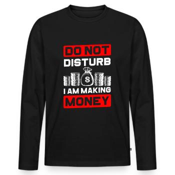 Argent Finance Dollar Or - T-shirt manches longues Premium bio Homme - noir - Devant - Nico (187cm)