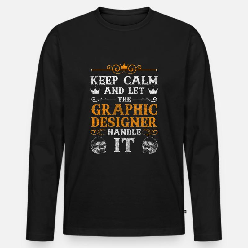 Kunst Grafik - Männer Premium Bio Langarmshirt - Schwarz