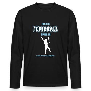 Bester Federball Spieler Federballer Badminton - Männer Premium Bio Langarmshirt - Schwarz - Vorne - Nico (187cm)