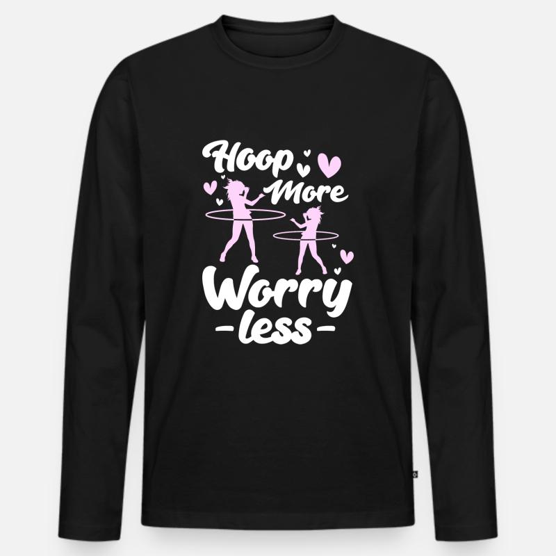 Hulahoop Hoop Workout Fit - Männer Premium Bio Langarmshirt - Schwarz