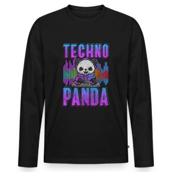 Rave Minimal Jumpstyle - T-shirt manches longues Premium bio Homme - noir - Devant - Nico (187cm)