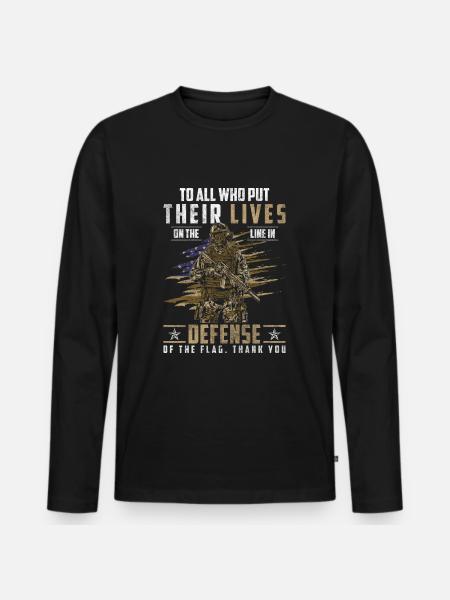 Soldier Victory Human Rights - Men's Premium Organic Long Sleeve Shirt - black