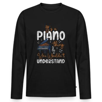 Piano Music Classical Music - Men's Premium Organic Long Sleeve Shirt - black - Front - Nico (187cm)