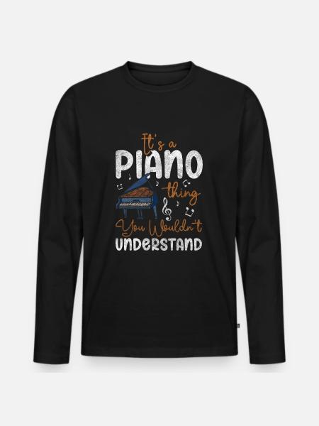 Piano Music Classical Music - Men's Premium Organic Long Sleeve Shirt - black