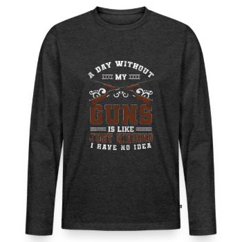 Schützenverein Gewehr Sportart Verein - Männer Premium Bio Langarmshirt - Anthrazit meliert - Vorne - Nico (187cm)