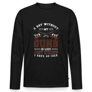 Schützenverein Gewehr Sportart Verein - Männer Premium Bio Langarmshirt - Schwarz - Vorne - Nico (187cm)