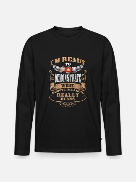 Pool Player Ball Winner - Men's Premium Organic Long Sleeve Shirt - black