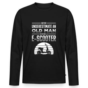 E-Scooter Race Driver Motor - Men's Premium Organic Long Sleeve Shirt - black - Front - Nico (187cm)