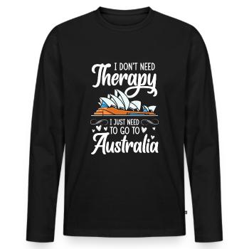 Outback Koala Metropole - Männer Premium Bio Langarmshirt - Schwarz - Vorne - Nico (187cm)