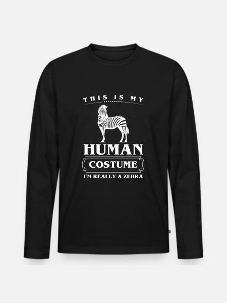 Zebra Animal Welfare - Men's Premium Organic Long Sleeve Shirt - black