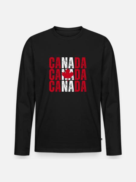 Flag of Canada, Canadian pride - Men's Premium Organic Long Sleeve Shirt - black