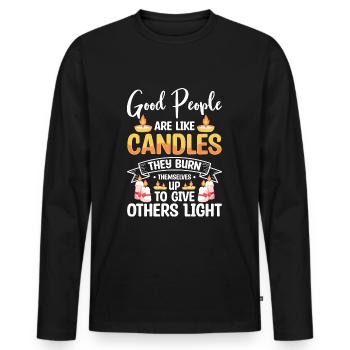 Candlelight Decoration Going Out Winter - Men's Premium Organic Long Sleeve Shirt - black - Front - Nico (187cm)
