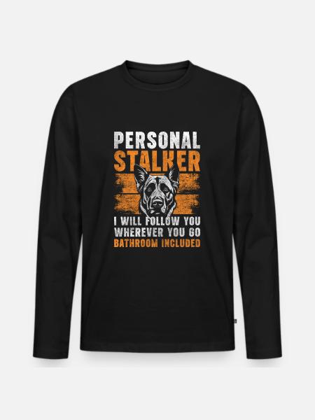 German Shepherd Tracking Dog - Men's Premium Organic Long Sleeve Shirt - black