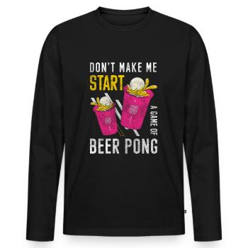 Beer Pong Ball Table Tennis - Men's Premium Organic Long Sleeve Shirt - black - Front - Nico (187cm)