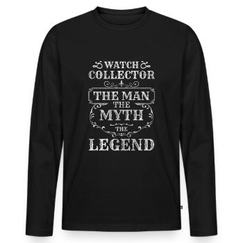Uhrensammler Luxus Schweizer Uhrwerk - Männer Premium Bio Langarmshirt - Schwarz - Vorne - Nico (187cm)