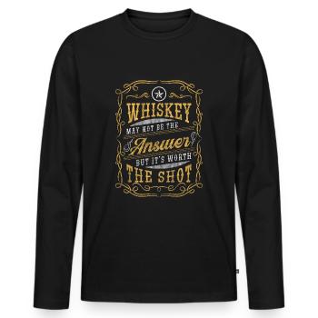 Alcohol Drinker Bartender Scotch - Men's Premium Organic Long Sleeve Shirt - black - Front - Nico (187cm)