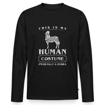 Zebra Nature Steppe Prairie - Men's Premium Organic Long Sleeve Shirt - black - Front - Nico (187cm)