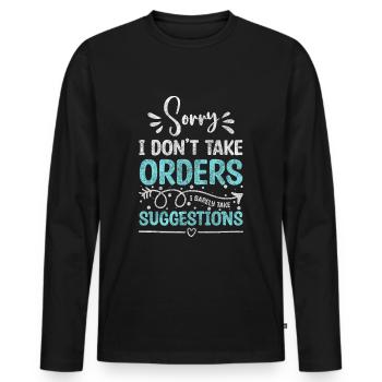 Waitress Specialist Tipping Service - Men's Premium Organic Long Sleeve Shirt - black - Front - Nico (187cm)