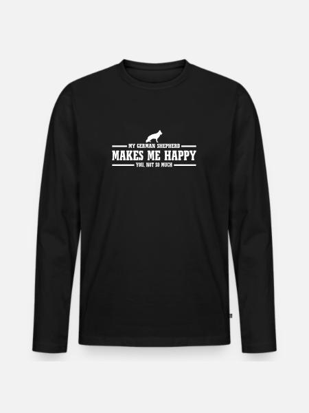 GERMAN SHEPHERD makes me happy - T-shirt manches longues Premium bio Homme - noir