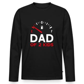 DAD OF 2 KIDS PAPA ZWEI KINDER - Männer Premium Bio Langarmshirt - Schwarz - Vorne - Nico (187cm)