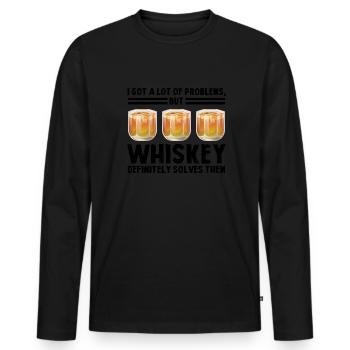 Whiskey trinken Whiskey trinken Whiskey Geschenk - Männer Premium Bio Langarmshirt - Schwarz - Vorne - Nico (187cm)