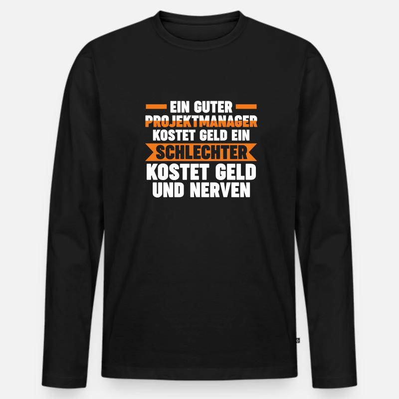 Projektmanager Beruf Projektleiter Geschenk - Männer Premium Bio Langarmshirt - Schwarz