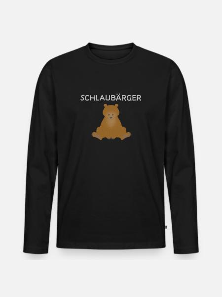 Bär - Schlaubärger - Männer Premium Bio Langarmshirt - Schwarz