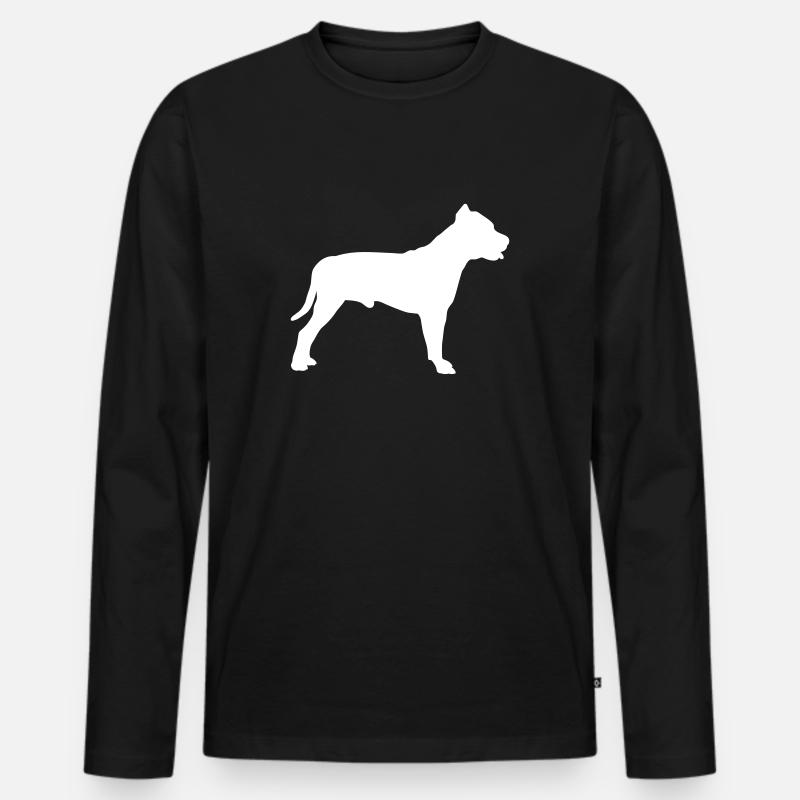 Pitbull - Männer Premium Bio Langarmshirt - Schwarz