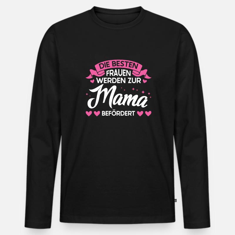Mutter Familie Mama Geschenk - Männer Premium Bio Langarmshirt - Schwarz