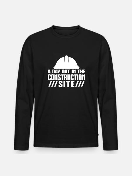 Baustelle Bauherr Geschenk - Männer Premium Bio Langarmshirt - Schwarz