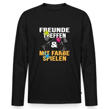 Paintball-fun Gotcha Paintballspieler Markierer - Männer Premium Bio Langarmshirt - Schwarz - Vorne - Nico (187cm)