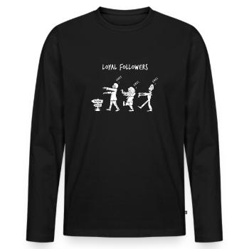Fidèles adeptes - T-shirt manches longues Premium bio Homme - noir - Devant - Nico (187cm)
